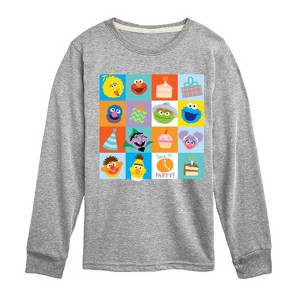 Boys' - Sesame Street - Birthday Grid Long Sleeve Graphic T-Shirt - 1 of 3