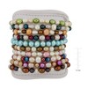 EVERLY JEWELRY | 10 Piece Set of Assorted Colors and Shapes Cultured Freshwater Pearl Elastic Bracelets, 7 inch - 3 of 4