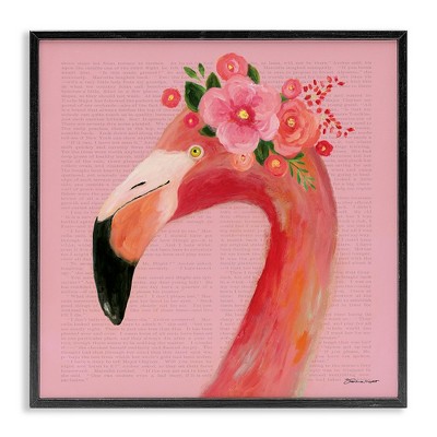 Stupell Industries Floral Flamingo Pink Portrait, 17" x 17"