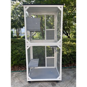Kumasinova Cat Houses for Indoor Cats with Cat Climbing Tower,Cat Playpen Cage with Cozy Condo,Cat House with Perch&Scratching Posts for Multiple Cats - 1 of 4