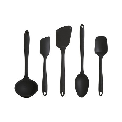 5pc Stainless Steel/silicone 5pc Mini Kitchen Utensil Set Dark Gray -  Figmint™ : Target