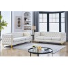 TiramisuBest 80" 3-Seater Tufted Velvet Sofa with Rolled Arms & Nailhead Trim, Black for Living Room, Bedroom & Office,3S+3S - 3 of 4