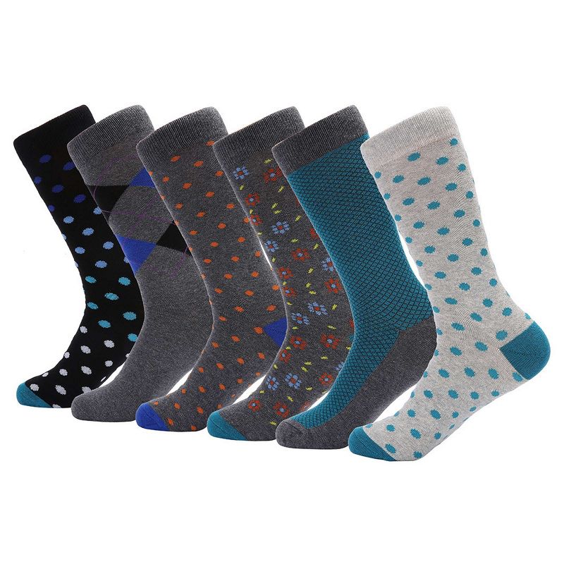Mio Marino Men's  Colorful Funky Dress Socks 6 Pack, 3 of 6