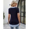 Clearlove Women's Long Sleeve Contrast Collared Shirts Patchwork Work Blouse Tunics Tops - 4 of 4