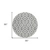Gray And Ivory Geometric Washable Indoor Outdoor Area Rug - 3 of 4
