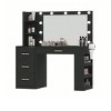 Makeup Vanity Desk Set 11 Bulbs And Mirror 4 Drawers with Charging Station 3-Color LED Lights Black - 2 of 4