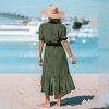 Women's Breezy Olive Green Beach Cover Up Dress - Cupshe - 3 of 4