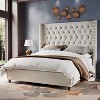 Bed Frame with 61.4" Headboard,Velvet Tufted and Handmade Pleat Deep Button - 2 of 4