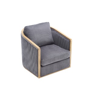 Corduroy Swivel Barrel Chair, Comfortable Accent Sofa Chair, 360 Degree Swivel Barrel Club Chair, Leisure Arm Chair for Home, Hotel - 1 of 4