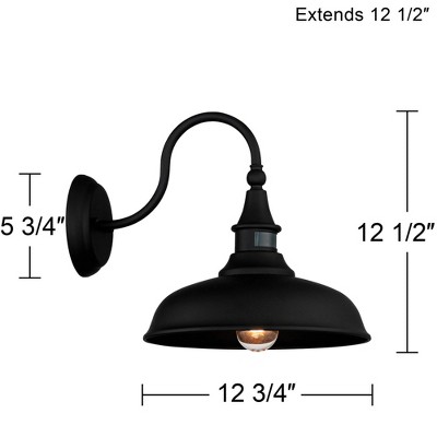 Black Metal Motion Sensor Outdoor Wall Light Set