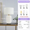 POWLIG 19.2-in White Farmhouse LED Ceramic Table Lamp with Linen shade - 4 of 4