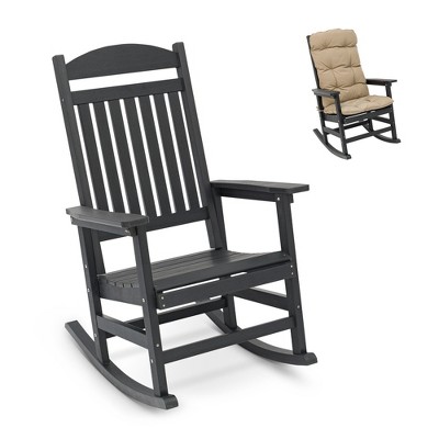 Fortune Candy 1 Person Anti-Rollover HIPS Rocking Chair, Black