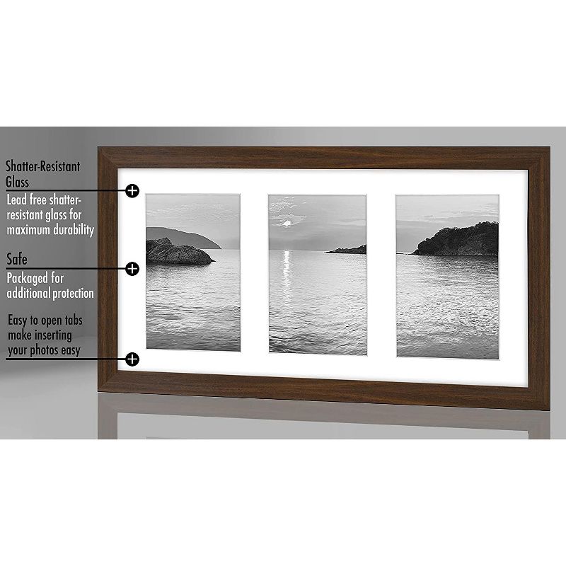 Americanflat Collage Picture Frame with tempered shatter-resistant glass - Available in a variety of Sizes and Colors, 3 of 6