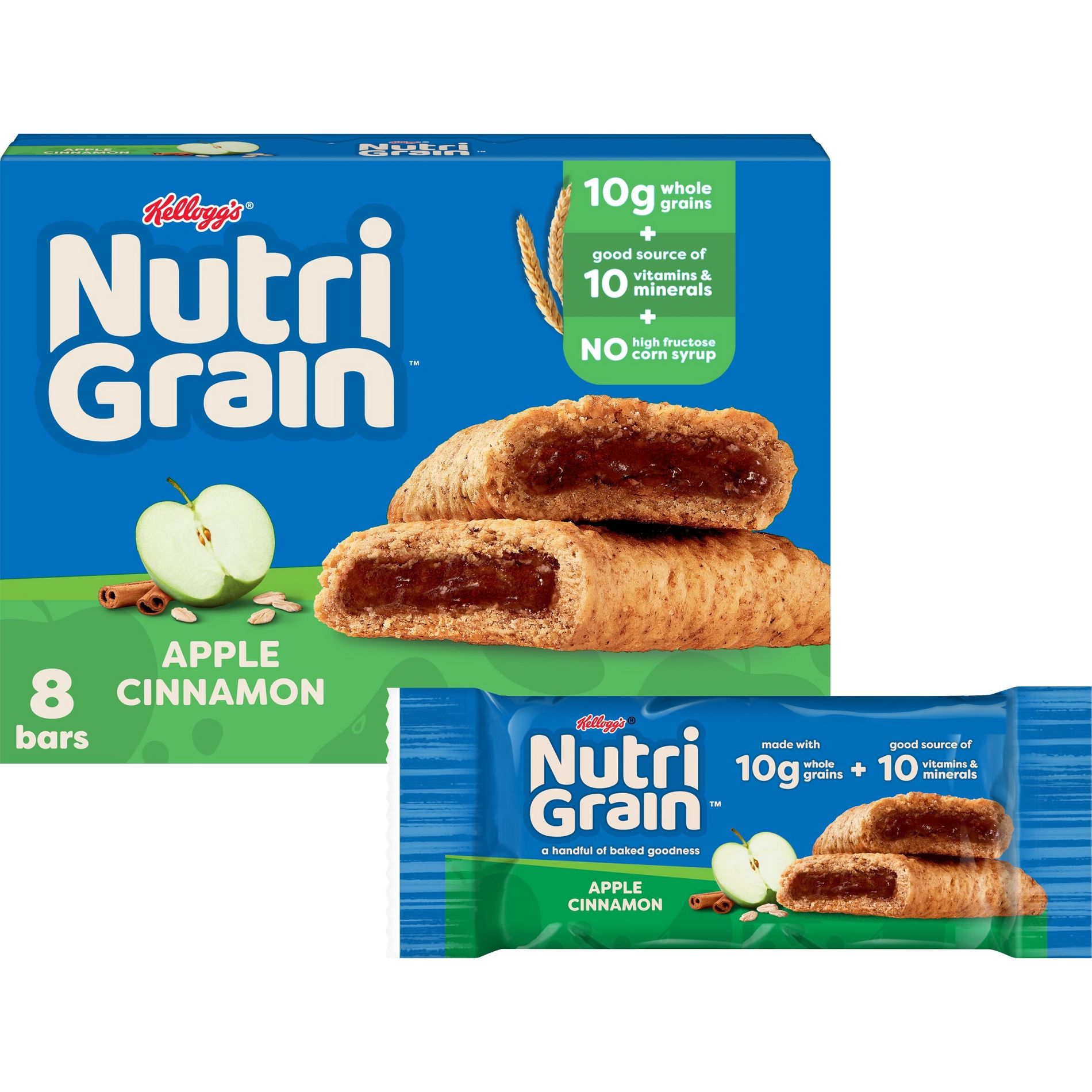 Nutri-Grain Apple Cinnamon Soft Baked Breakfast Bars - 8ct/10.4oz