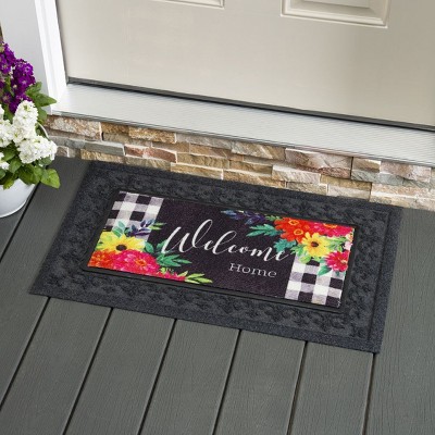 Multicolor Rubber Outdoor Welcome Home Doormat 22" x 10"