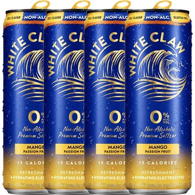 White Claw 0% Alcohol, Mango Passion Fruit, Non-Alcoholic Premium Non-Hard Seltzer | 15 Calories, Gluten Free, Hydrating Electrolytes