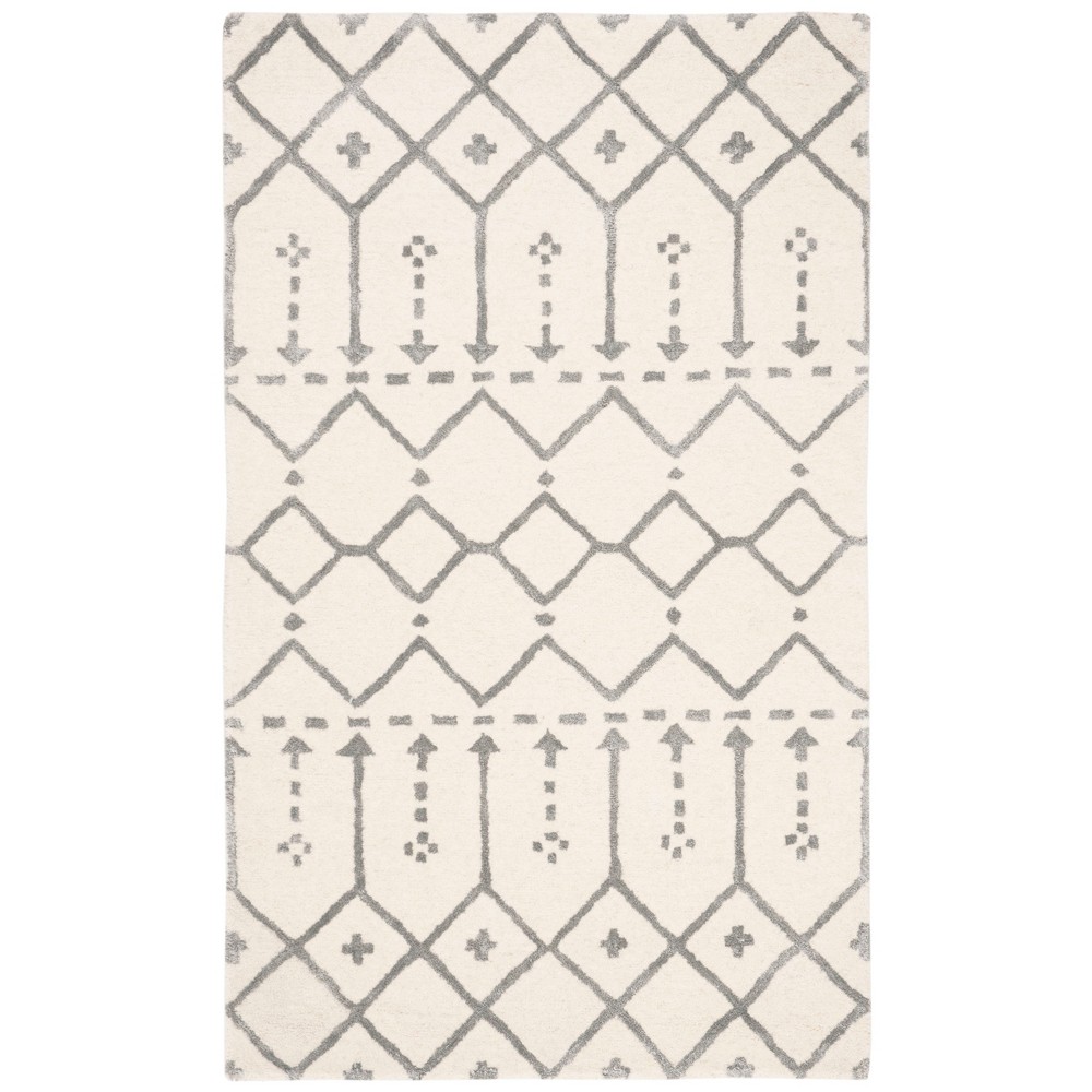 3'x5' Geometric Design Tufted Accent Rug Ivory/Gray - Safavieh