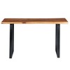 The Urban Port Industrial Wooden Live Edge Desk with Metal Sled Leg Support Brown/Black - 2 of 4