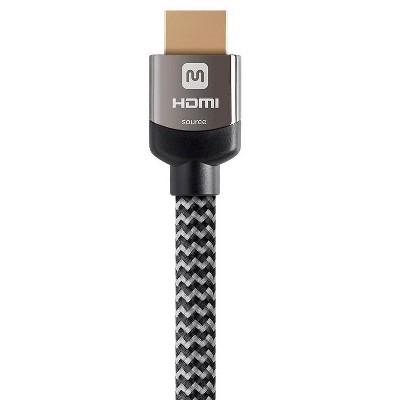 30 ft Gray Braided High Speed HDMI Cable with Zinc Alloy Connectors