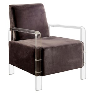 Crider Contemporary Acrylic Frame Accent Chair Gray - ioHOMES