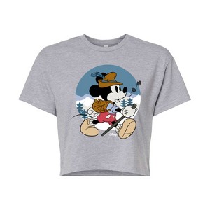 Women's - Disney - Alpine Mickey Cropped Graphic T-Shirt - 1 of 4