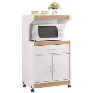 Microwave Kitchen Cart in White - Hodedah - 1 of 4