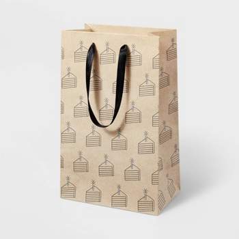 Kraft Paper Portable Gift Bag, Small Black Kraft Paper Bags