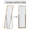 64"x21" Full-length Rectangle Floor Mirror with Brackets, Aluminum Alloy Frame and Tempered Glass Surface, Gold - 4 of 4