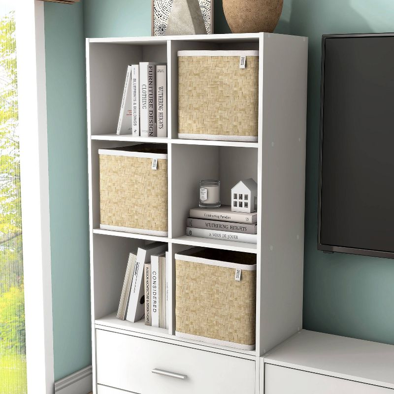 miBasics 35&#34; Silkpath Modern 6 Cube Stackable and Modular Bookcase White, 4 of 14