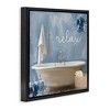 Stupell Industries Blue Floral Relax Bathroom Scene Floating Frame Canvas Art - 2 of 4