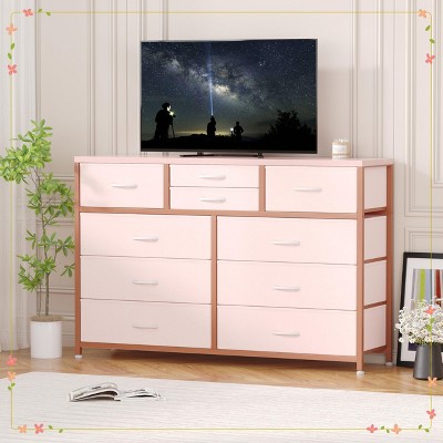 Dresser TV Stand with 10 Drawers, Media Console Table, Entertainment Center for 55/50/43 Inch TV