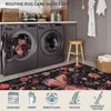 Lahome Modern Butterfly Floral Short Pile Velvet Rectangular Indoor Area Rug - 3 of 4