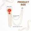 Unique Bargains Bouquet Coat Hat Bag Hanging Fashion Round Gem Tassel Chain Brooch Pins 1 Pc - 2 of 4