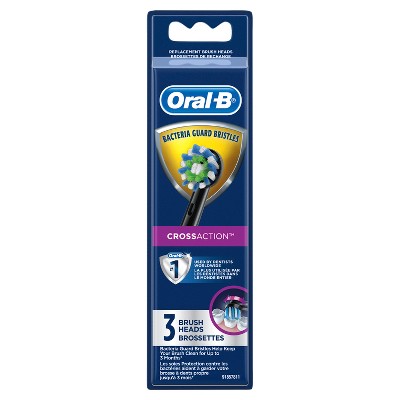 Oral-B Cross Action Black Refill Heads - 3ct