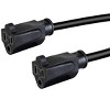 Monoprice Splitter Power Cord - 1.5 Feet - Black, NEMA 5-15P to 2x NEMA 5-15R, 16AWG, 13A, SJT, 120V - 3 of 4