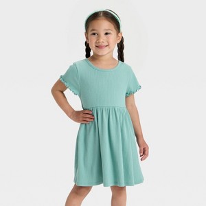 Toddler Girls' Short Sleeve Ribbed Dress - Cat & Jack™ - 1 of 3