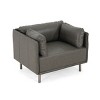 39" Wide Mid-Century Lounge Chair with Steel Legs,Fabric or PU Leather Upholstery Accent Chair for Office or Living Room-Cuddlewood - 3 of 4