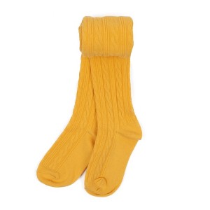 Leveret Girls Classic Solid Color Cable Knit Tights - 1 of 1