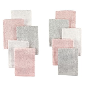 Little Treasure Baby Girl Rayon from Bamboo Luxurious Washcloths, Light Pink Gray, One Size - 1 of 2