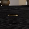 FUFU&GAGA Black Wood Big Drawers Dresser With Metal Frame Legs - 4 of 4