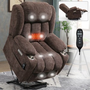 Electric Chair Recliner With Lumbar Heat And 8-Point Vibration Massage,Power Lift Chairs For Elderly,Chenille Lift And Recline Chairs-Cuddlewood - 1 of 4