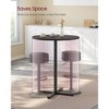Round High-Top Cocktail Table for Small Spaces, 23.6 Inch Dia Bar Table with Cross Base and Adjustable Feet, Seats 2-3, 41.1" Height - 4 of 4
