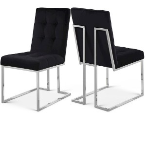Meridian Furniture,Alexis Velvet Dining Chair, Set of 2 - 1 of 4