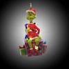 Jim Shore 4.5 Inch Grinch Sitting Present Wrapped Lights Ornament Dr. Seuss Tree Ornaments - 3 of 3
