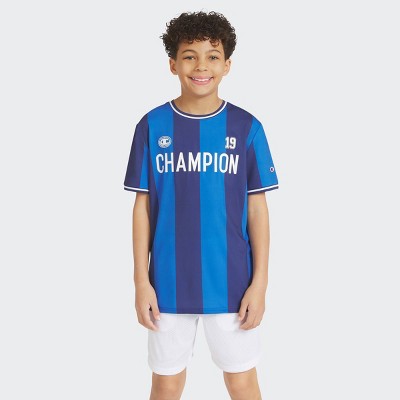 Champion Boys' Striped Soccer Jersey Shirt - Blue M — фото 2