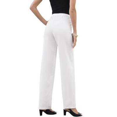 Roaman's Women's Plus Size Tall Classic Bend Over® Pant, 16 T - White :  Target