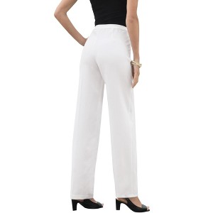 Roaman's Women's Plus Size Petite Classic Bend Over Pant - 1 of 4