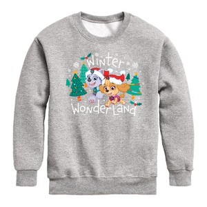 Boys' - Paw Patrol - Winter Wonderland Graphic Long Sleeve Fleece Sweatshirt - 1 of 4