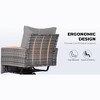 Anybear 3PC Grey Wicker Rattan Swivel Chairs with Coffee Table Outdoor Seating Set - 3 of 4
