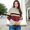 Anna-Kaci Women's Striped Long Sleeve High Neck Soft Knit Sweater Pullover - 3 of 4